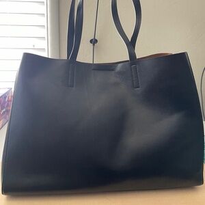 Banana Republic Black Leather Large Tote Bag